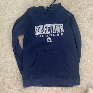 navy blue Georgetown lacrosse hoodie